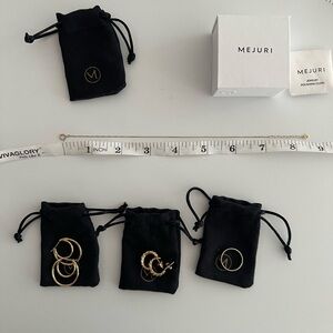 Mejuri Gold Set (2 gold vermeil earring, 14k gold ring, 14k gold bracelet)